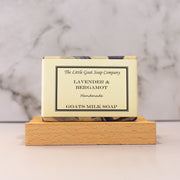 Lavender & Bergamot Goat Milk Soap bar, 100g, floral citrus scent, eczema-friendly