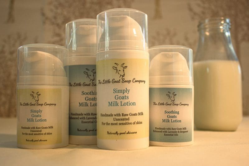 full range of goat milk lotion by The Little Goat Soap Company